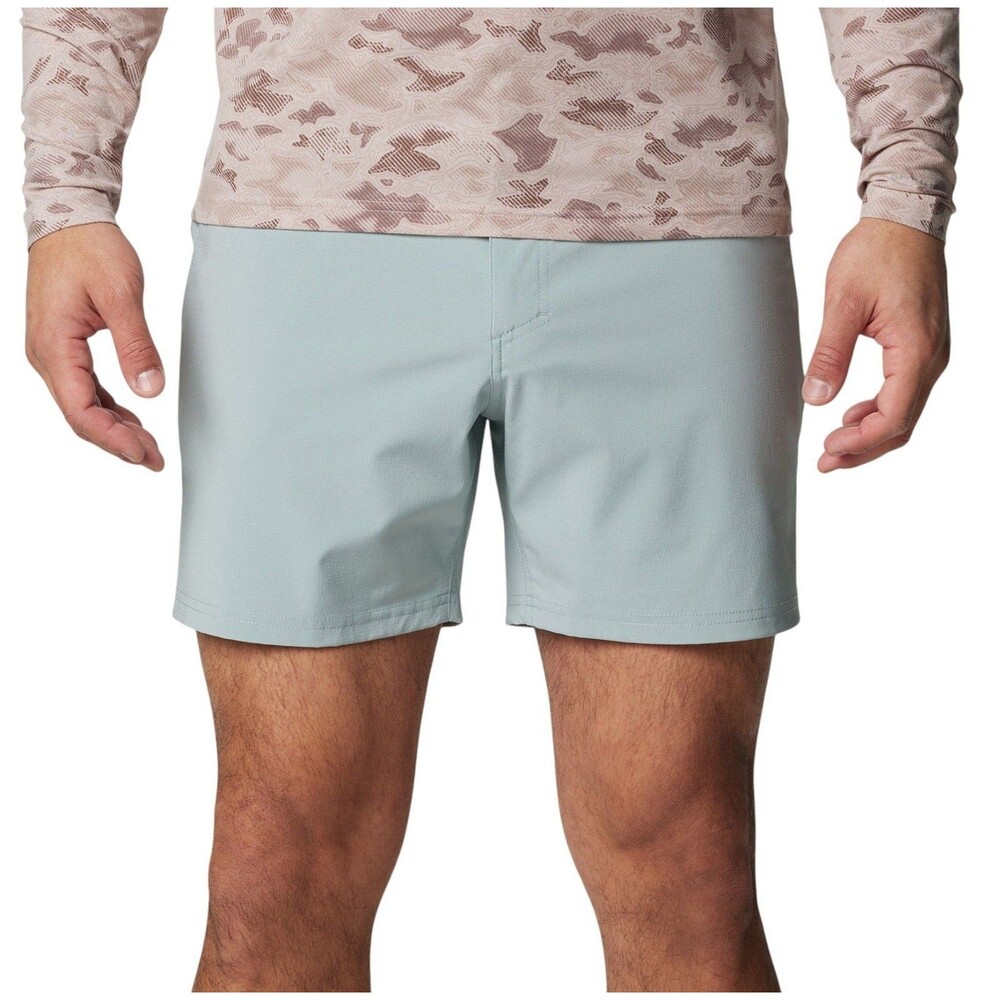 Columbia PFG Uncharted Shorts Mens S Crushed Blue Omni-Wick Shade UPF 50 NEW
